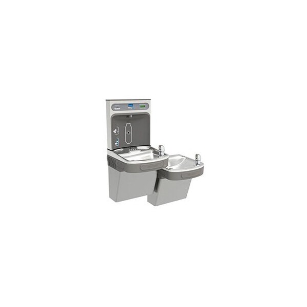 Water Refilling Station, Wall Mount, Bi-Level, Light Gray